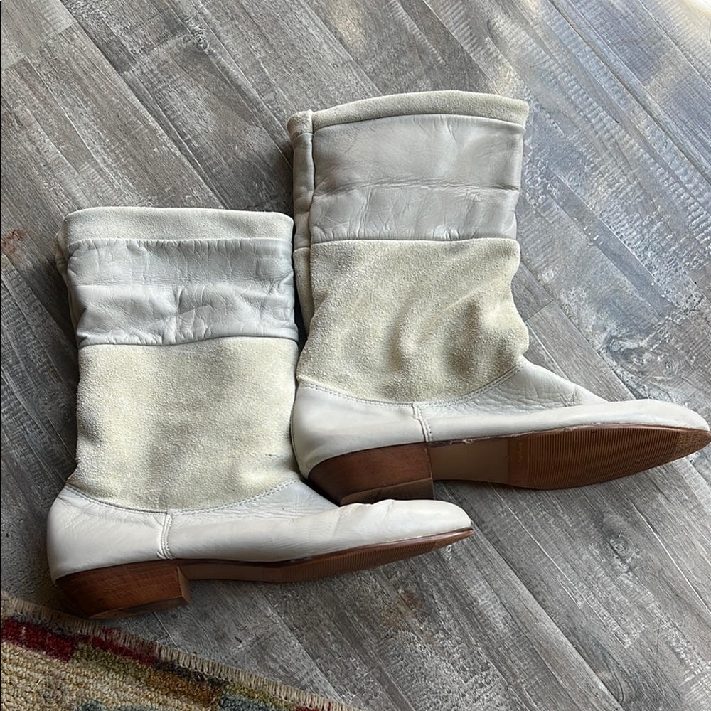 Tarantino’s boots vintage? White Leather Women's Boots suede 6 made in Spain
